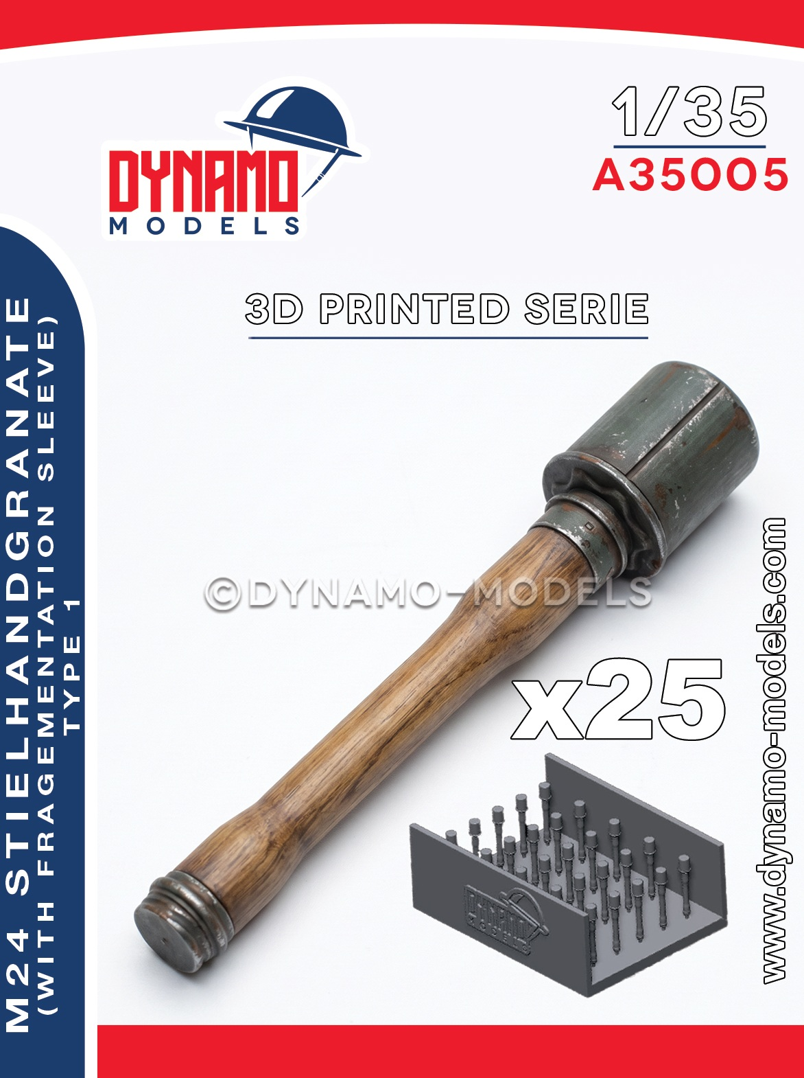 1-35-m24-stielhandgranate-with-smooth-fragmentation-sleeve-set-of-25-pieces 1/35 M24 Stielhandgranate with smooth fragmentation sleeve - set of 25 pieces