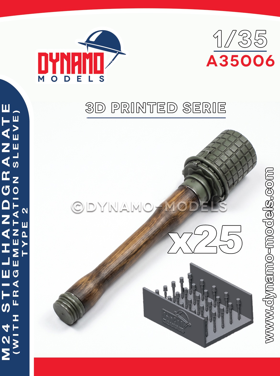 1-35-m24-stielhandgranate-with-square-fragmentation-sleeve-set-of-25-pieces 1/35 M24 Stielhandgranate with square fragmentation sleeve - set of 25 pieces