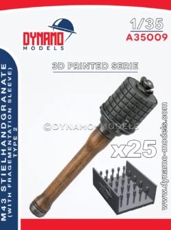 1/35 M43 Stielhandgranate with squared fragmentation sleeve – set of 25 pieces