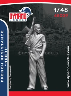 1/48 french resistance fighter henri scale resin figure dynamo models