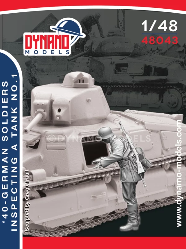 1/48 '40 - German Soldier Inspecting a Tank No.1 dynamo models figures