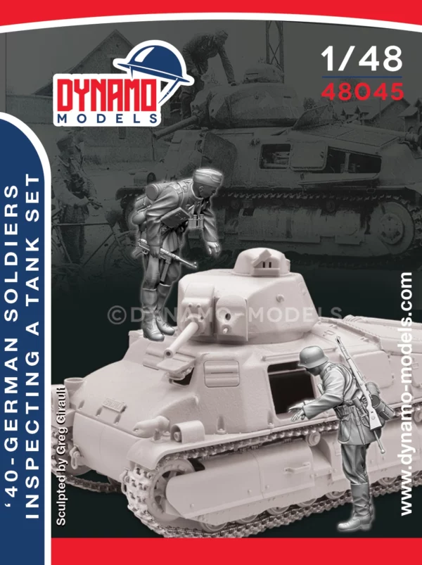 1/48 '40 - German Soldiers Inspecting a Tank Set dynamo models figures