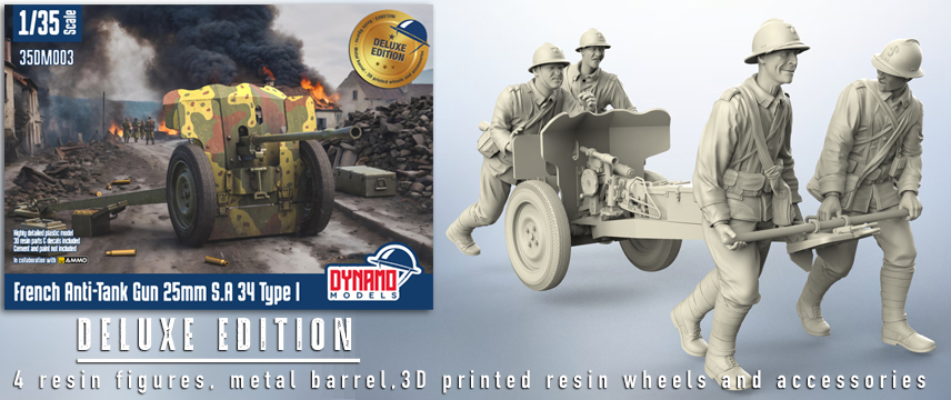French 25mm anti tank gun dynamo models