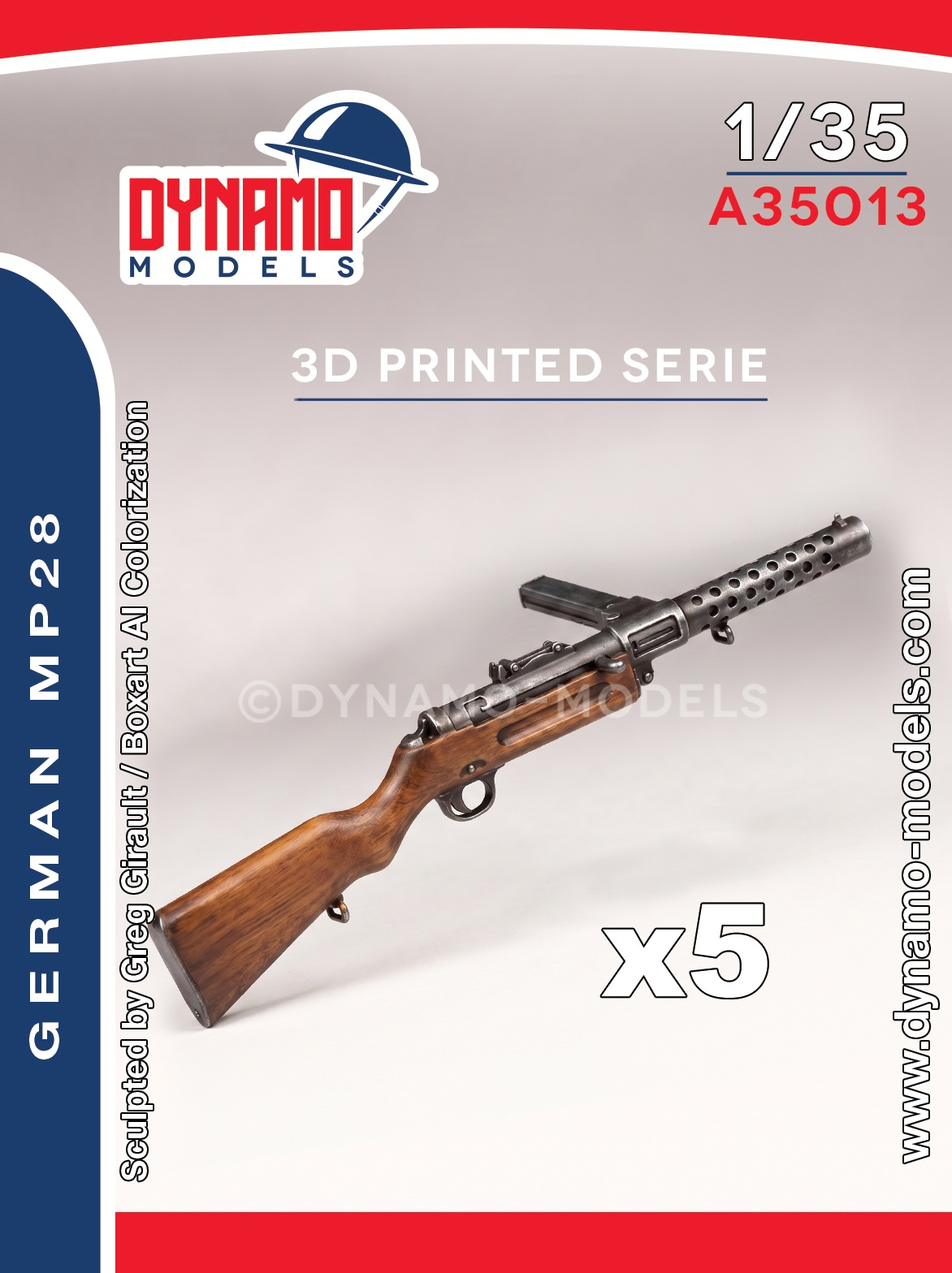 ensemble-de-5-armes-allemandes-mp28 1/35 Set of 5 guns - German MP28