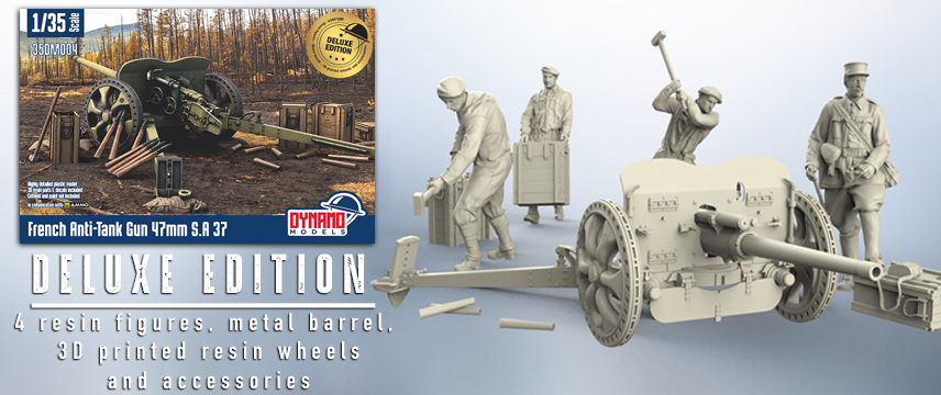 French 47mm anti tank gun dynamo models banner