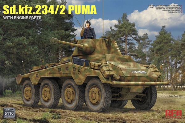 Sd.Kfz.234/2 Puma with engine parts scale 1/35 rye field model