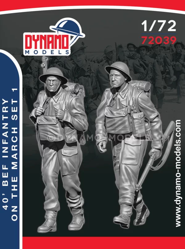 1940 bef infantry on the march figures set 1 scale 1/72