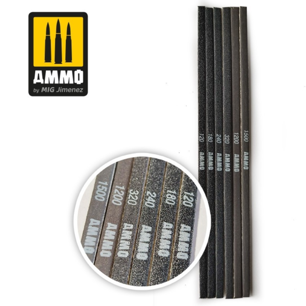 contour sanding sticks 6 pcs for scale models ammo by mig