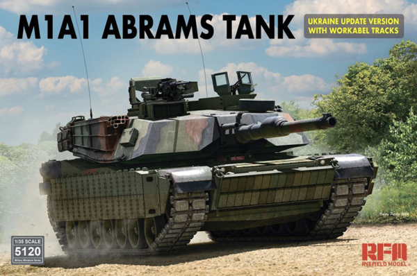 M1A1 Abrams tank ukraine update version with workable tracks model 1/35 Rye Field Model