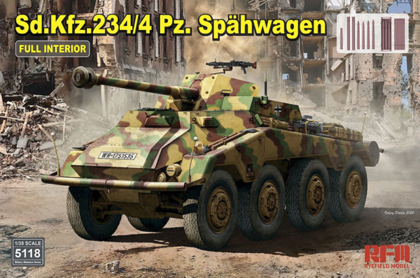 sdkfz.234/4 Pz-spahwagen with full Interior scale model 1/35 Rye Field Model