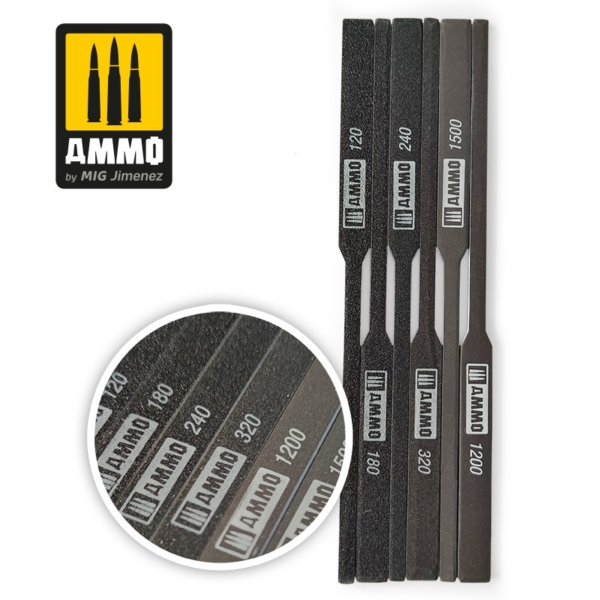 tapered sanding sticks 6 pcs for scale models ammo by mig