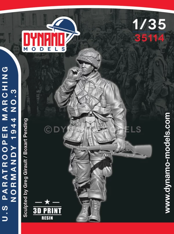 us paratrooper rifleman marching normandy 1944 no.3 scale figure 1/35 WWII