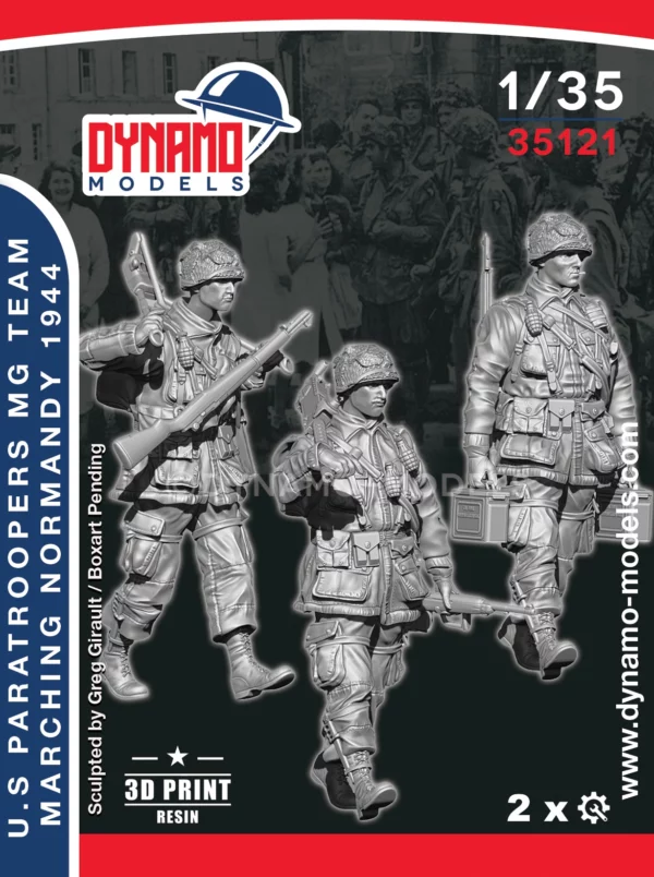 us paratroopers mg team normandy 1944 set figures scale 1/35 WWII