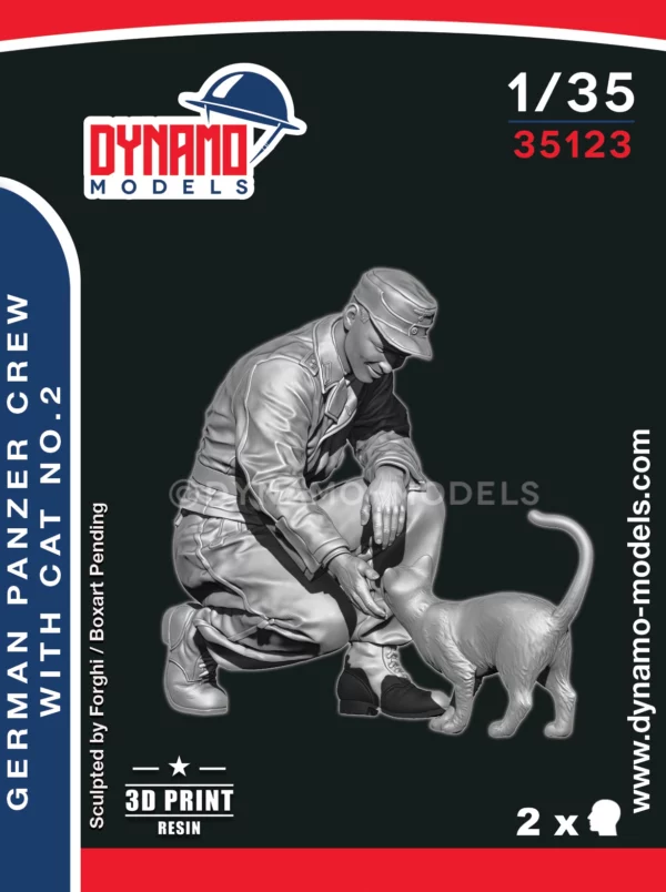 german panzer crew with cat no.2 dynamo models figure scale 1/35