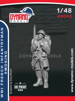 1/48 french infantryman smoking 3d print resin figure dynamo models