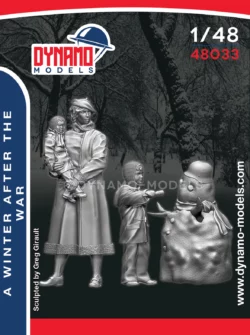1/48 civilian little boyplaying with snowman set