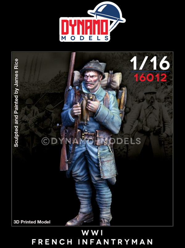 1/16 WWI French Infantryman With Pipe 3D print resin figure by Dynamo models