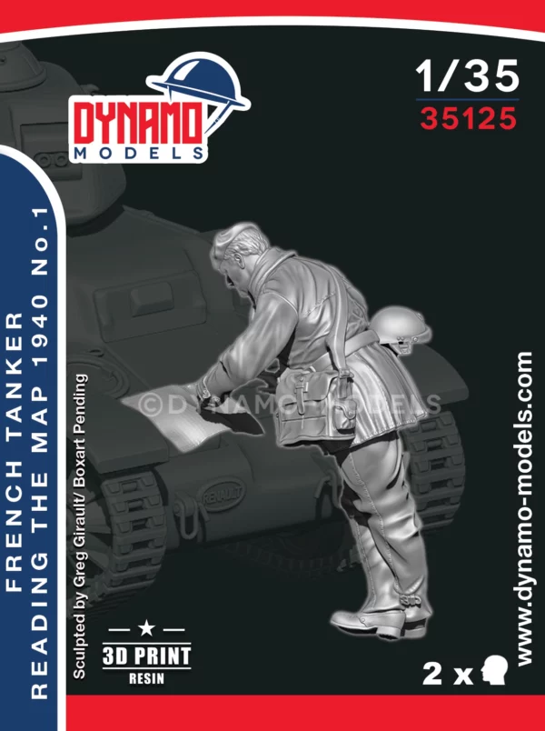 1/35 French Tanker Reading the Map 1940 No.1 3D print figures by Dynamo models