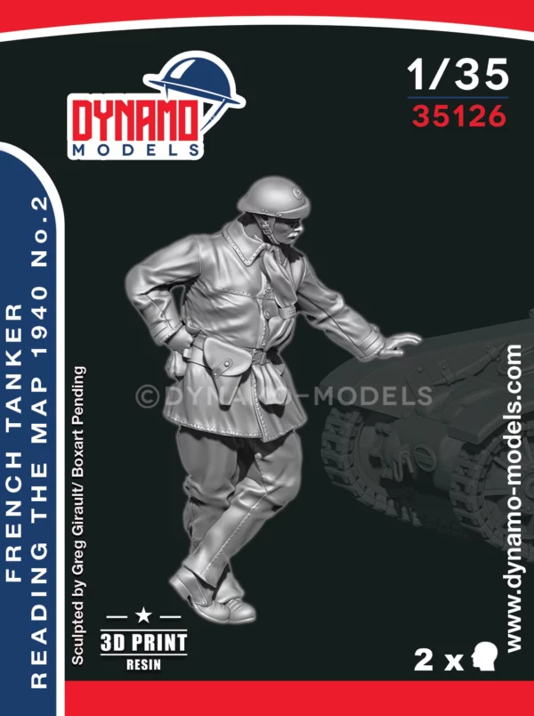 1/35 French Tanker Reading the Map 1940 No.2 3D print figures by Dynamo models