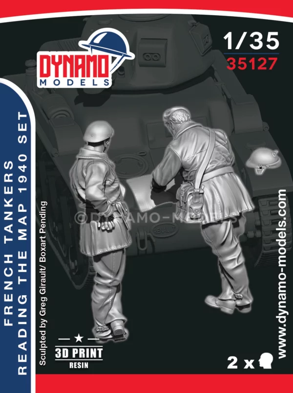1/35 French Tankers Reading the Map 1940 Set 3D print figures by Dynamo models