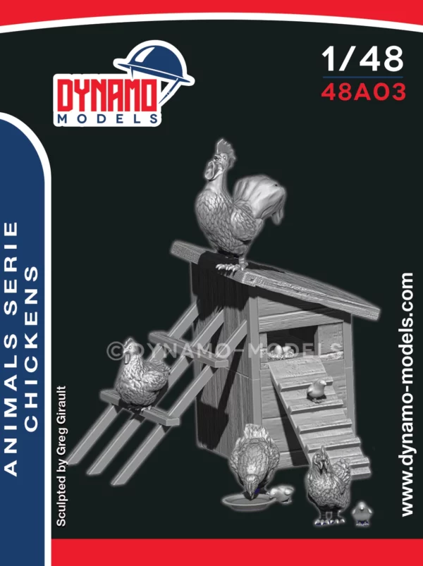 1/48 Animal Serie - Chickens Family figure Dynamo Models