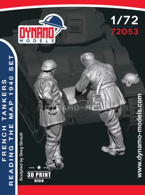 1/72 French Tankers Reading the Map 1940 Set 3D print figures by Dynamo models