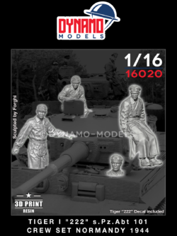 1/16 tiger I 222 s'pz abt 101 crew set normandy 1944 3d figures dynamo models