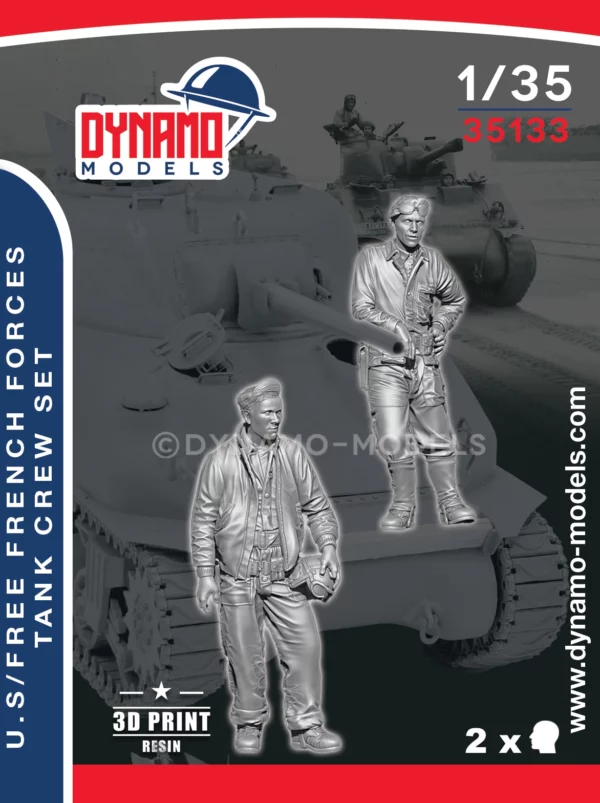 1/35 u.s/free french forces tank crew set dynamo models figures