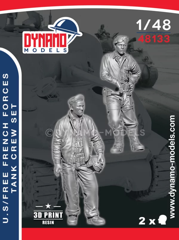 1/48 u.s/free french forces tank crew set dynamo models