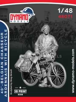 1/48 belgian chasseur ardennais with bicycle 3d print by dynamo models