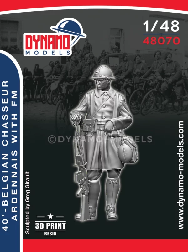 1/48 belgian chasseur ardennais with fm 3d print by dynamo models
