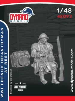 1/48 wwi french infantryman at rest 3d print resin figure dynamo models