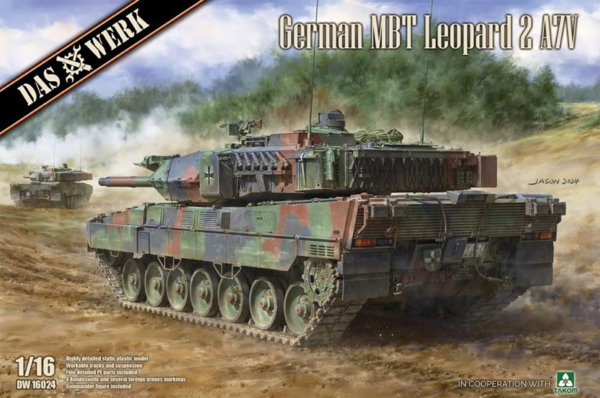 das werk 16024 1/16 german leopard 2 a7v main battle tank scale model kit