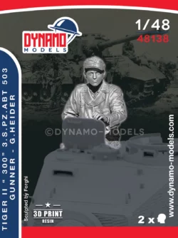 1/48 tiger II 300 s.pz.abt.503 gunner heider 3d print resin figure dynamo models