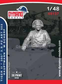 1/48 tiger ii 300 s.pz.abt.503 walter scherf 3d print resin figure dynamo models