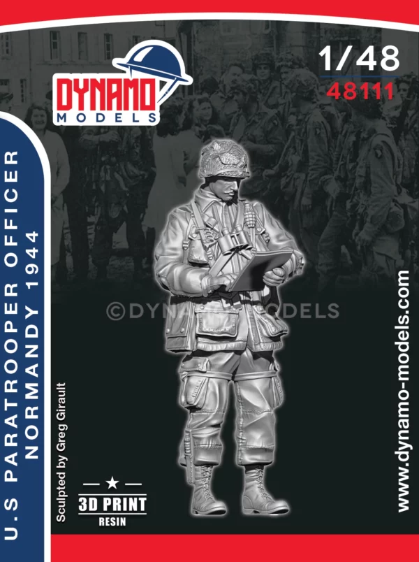 1-48-u-s-paratrooper-officer-checking-the-map-normandy-1944 1/48 U.S Paratrooper Officer Checking the Map (Normandy 1944) - Image 1
