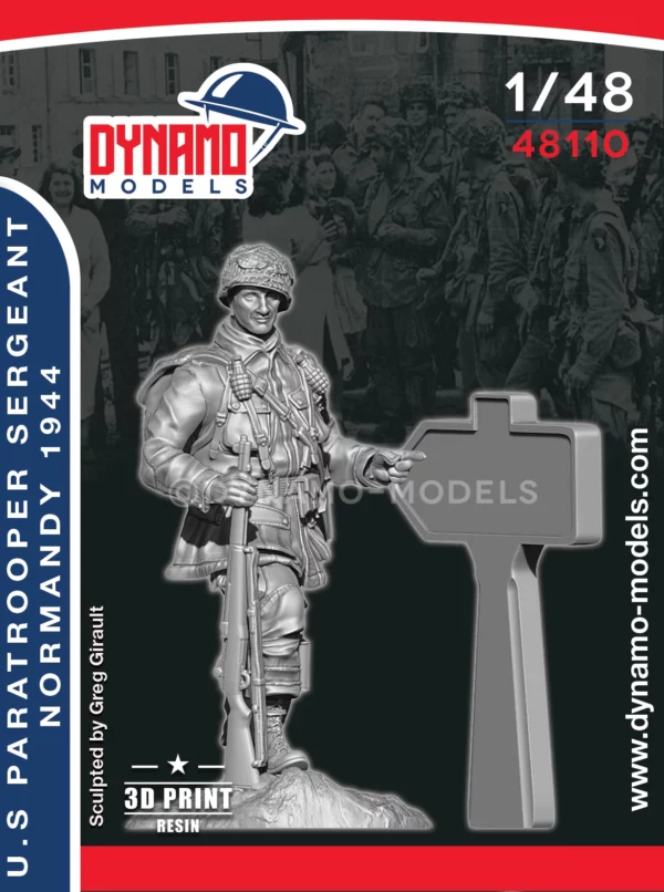 1-48-u-s-paratrooper-sergeant-pointing-direction-normandy-1944 1/48 U.S Paratrooper Sergeant Pointing Direction (Normandy 1944) - Image 1