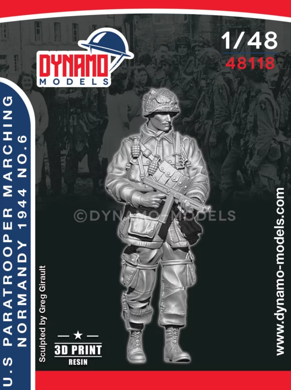 1/48 U.S Paratrooper ‘’SMG’’ Marching (Normandy 1944) No.6 - Image 1