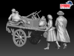 civilian refugee family with cart 3 dynamo models figures