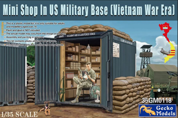 gecko models 1/35 mini shop in us military base vietnam war scale model