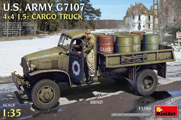 miniart 35380 1/35 g7107 us army cargo truck 4x4 15t scale model