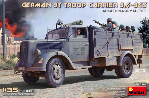 miniart 35453 1/35 german 3t troop carrier 3-6-36s scale model