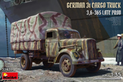 miniart 35459 1/35 german 3t cargo truck 35-36s late production scale model