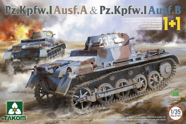 takom 2145 1/35 panzer I ausf.a and panzer I ausf.b scale models
