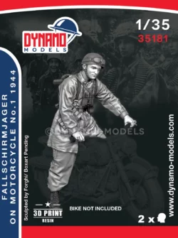 1/35 fallschirmjager on motorcycle no.1 normandy 1944 dynamo models figure