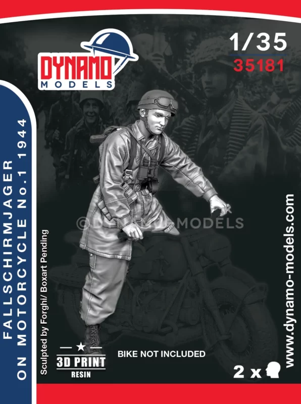 1/35 fallschirmjager on motorcycle no.1 normandy 1944 dynamo models figure