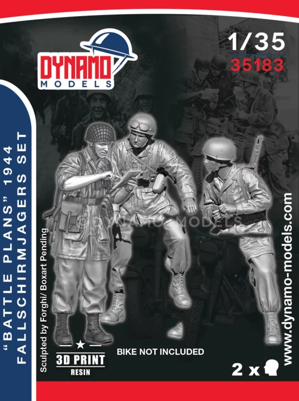 1/35 fallschirmjagers checking the map normandy 1944 dynamo models figures