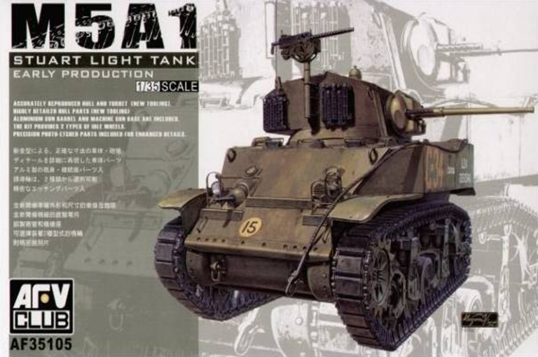 afv club 35161 1/35 m5a1 stuart light tank late type