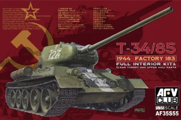 AFV Club 35S55 – 1/35 Plant 183 UTZ T-34/85 Model 1944 w/ Full Interior