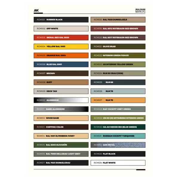 AK Interactive RCM150 - Special Box 34 Real Colors Markers - Image 2